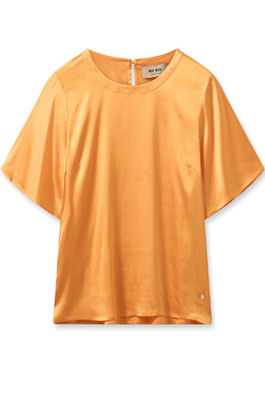 Mos Mosh Evie Short Sleeve Blouse in Blazing Orange