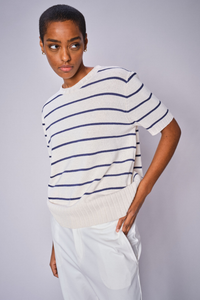 Mos Mosh Finlo Paper SS Knit | Ecru | 168650