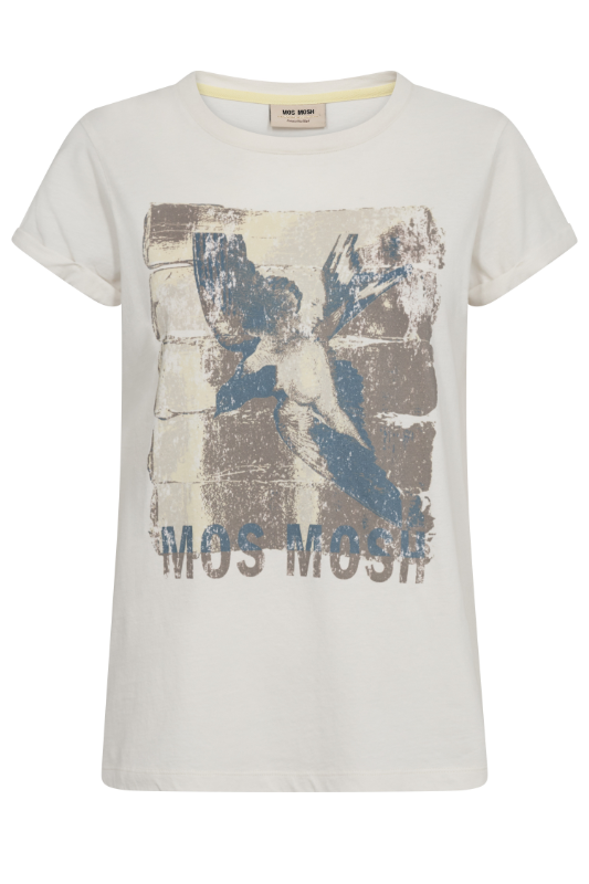 Mos Mosh Flori O-SS Tee | Ecru | 168410
