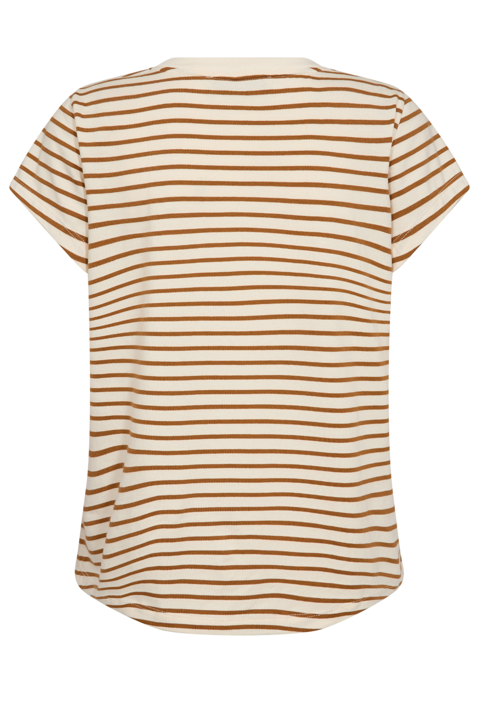 Mos Mosh Kala V-Neck SS Stripe Tee in Petrified Oak