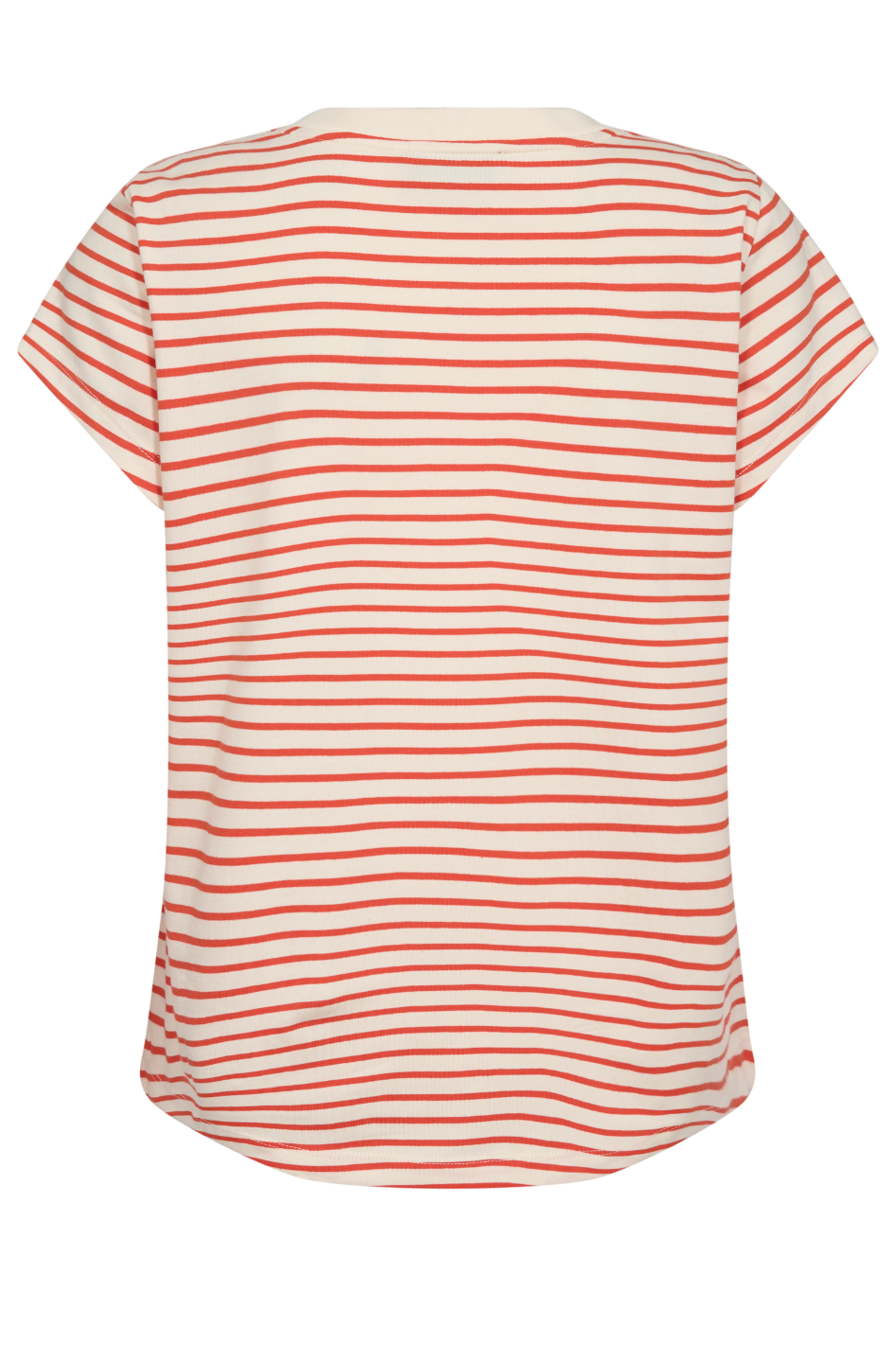 Mos Mosh Kala V-Neck SS Stripe Tee in Spicy Orange