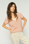 Mos Mosh Kala V-Neck SS Stripe Tee in Spicy Orange