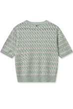 Load image into Gallery viewer, Mos Mosh Karin Short Sleeve Linen Knit in Smoke Green
