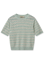 Load image into Gallery viewer, Mos Mosh Karin Short Sleeve Linen Knit in Smoke Green
