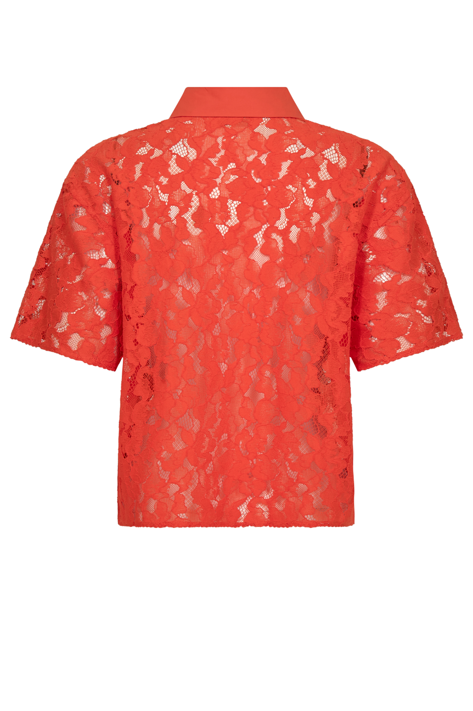 Mos Mosh Lia River SS Lace Shirt in Spicy Orange