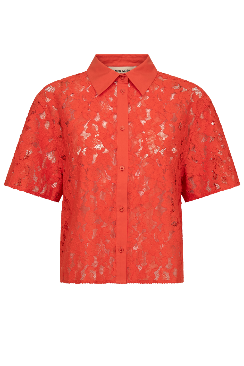 Mos Mosh Lia River SS Lace Shirt in Spicy Orange
