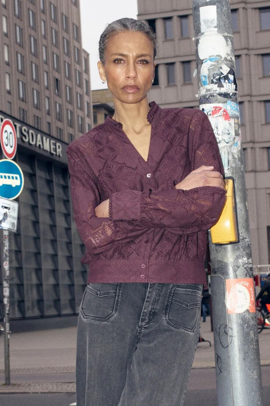 Mos Mosh Monia Yen Lace Shirt in Fudge