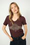 Mos Mosh Nadine O-SS Deco Tee in Fudge
