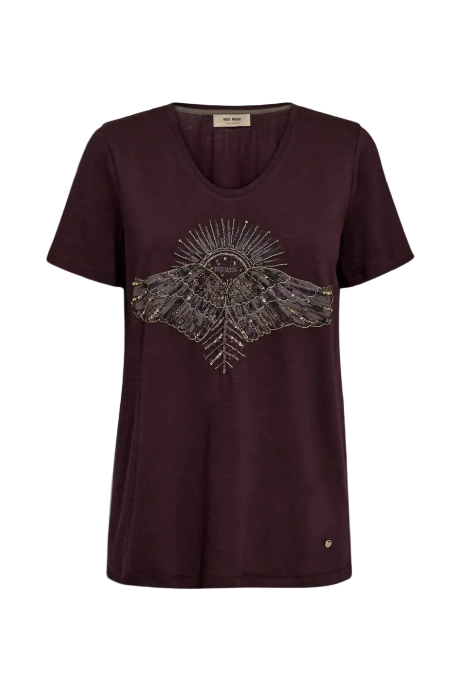 Mos Mosh Nadine O-SS Deco Tee in Fudge
