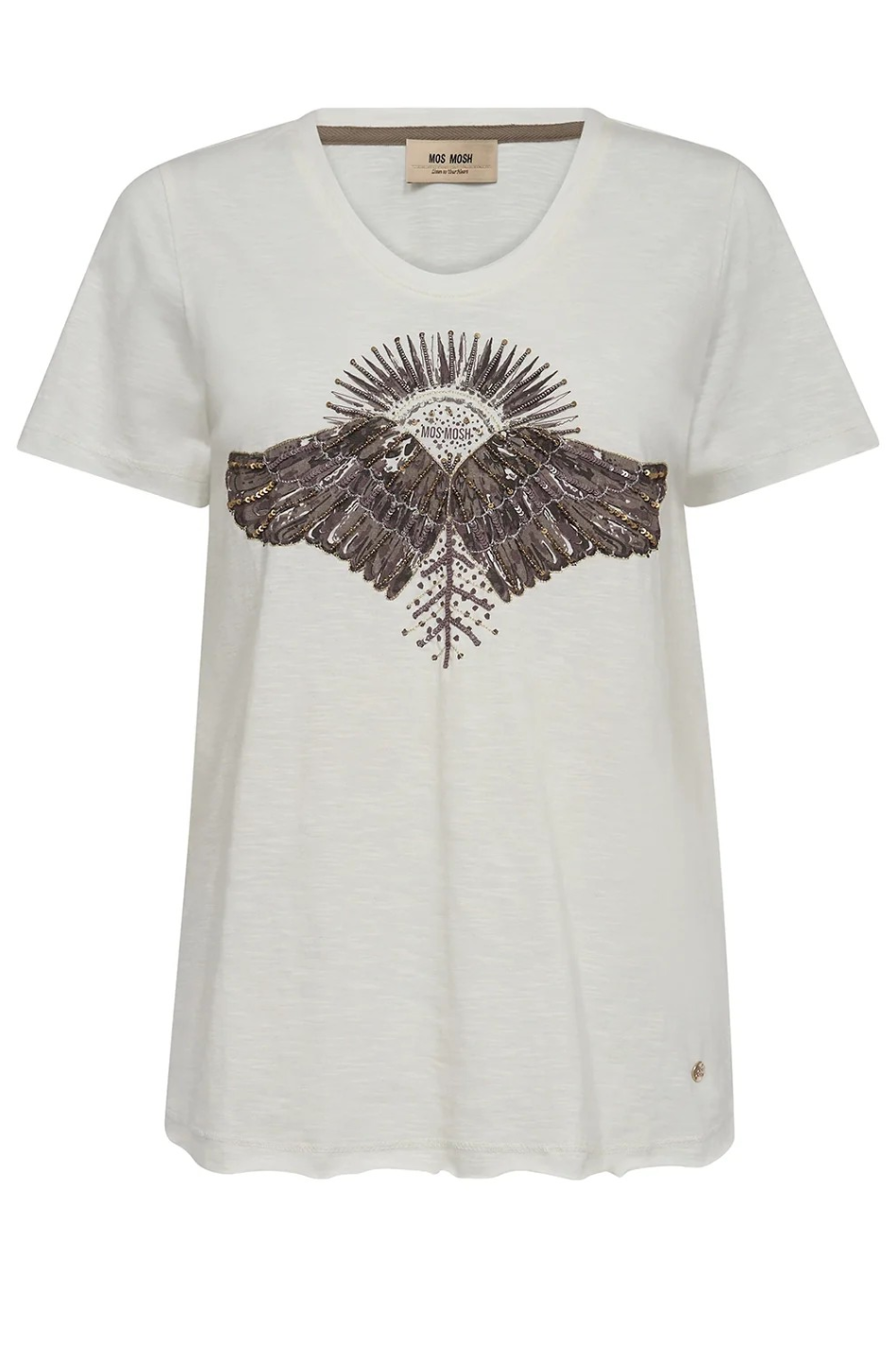 Mos Mosh Nadine O-SS Deco Tee | Ecru | 171110MZ1