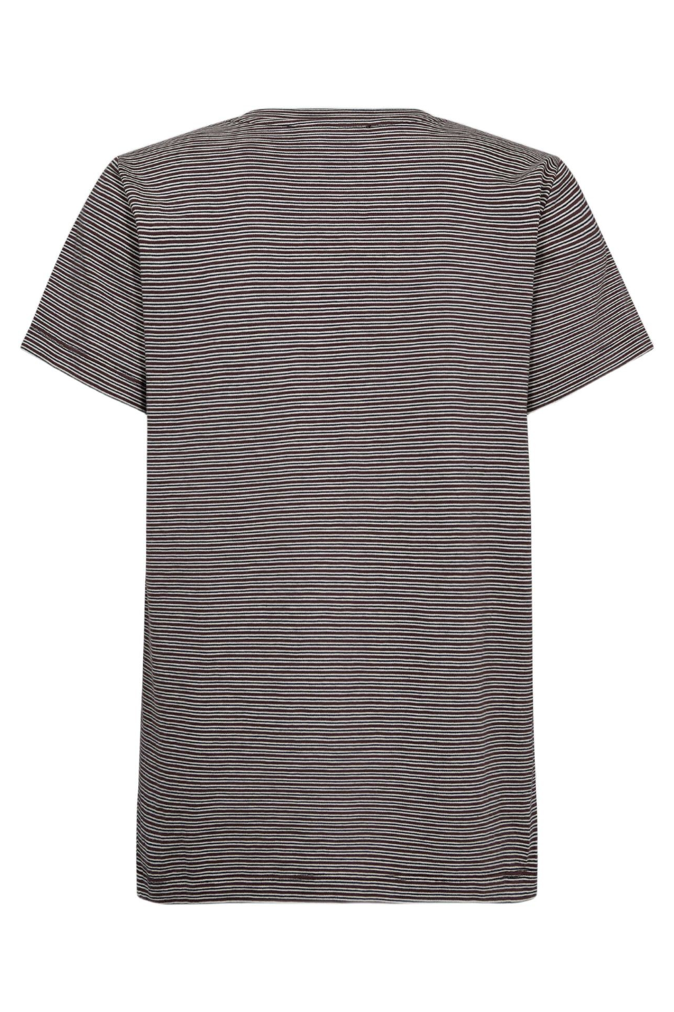 Mos Mosh Talia O-SS Stripe Tee in Fudge