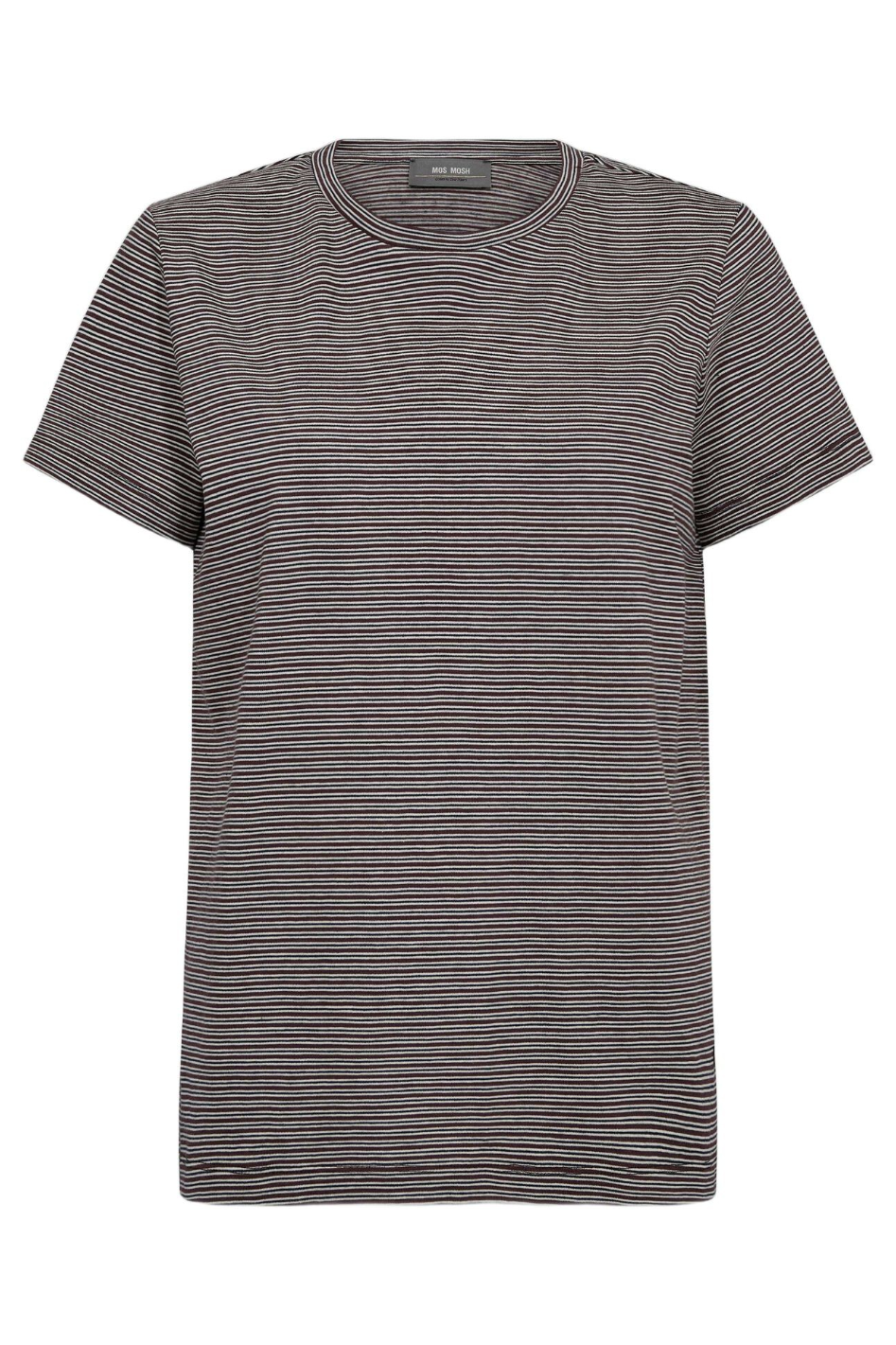 Mos Mosh Talia O-SS Stripe Tee in Fudge
