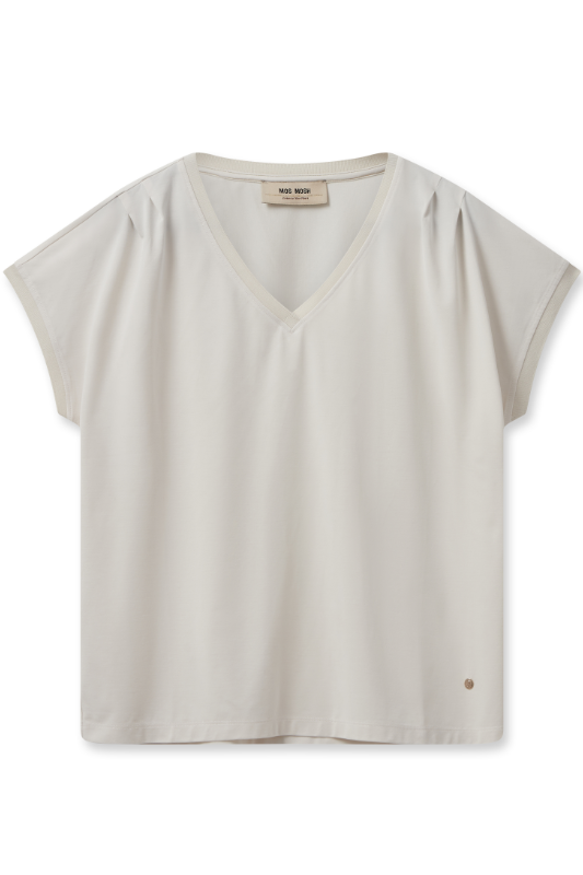 Mos Mosh Tekis V-Neck Tee | Ecru | 159170