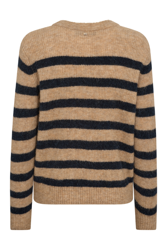 Mos Mosh Thora Stripe Crew Neck Knit | Tannin