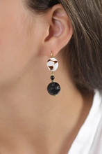 Load image into Gallery viewer, Nature Bijoux Bagheera French Hook Earrings Black Agate Facetted
