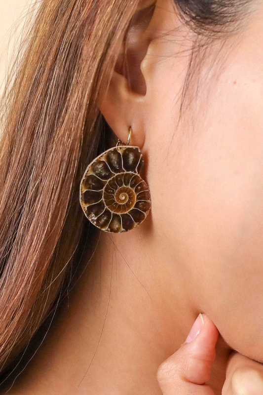 Nature Bijoux Ammonite French Hook Earrings | Wabi Collection