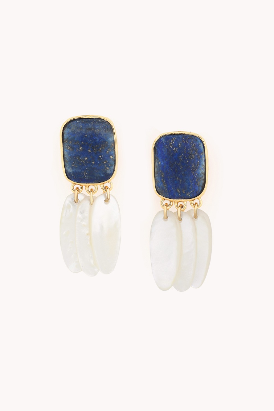 Nature Bijoux 3 Mop Drop Clip Earrings | Cobalt Collection