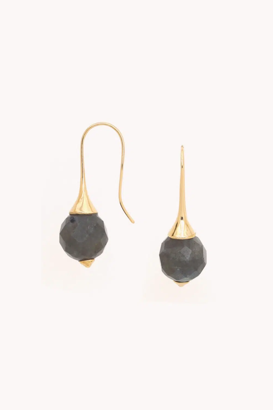 Nature Bijoux Eclipse Big Hook Earrings with Labradorite