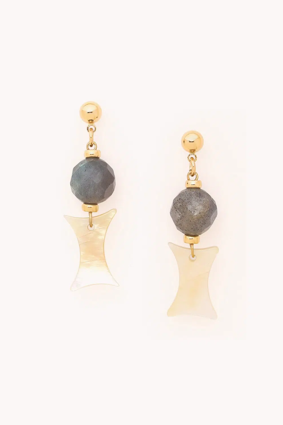 Nature Bijoux Eclipse Post Earrings with Golden Ball