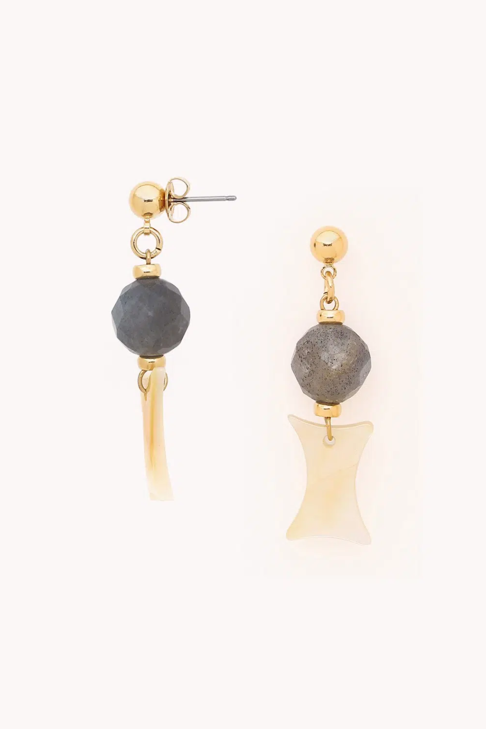 Nature Bijoux Eclipse Post Earrings with Golden Ball