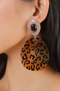 Nature Bijoux Jaguar Clip Earrings With Pendant