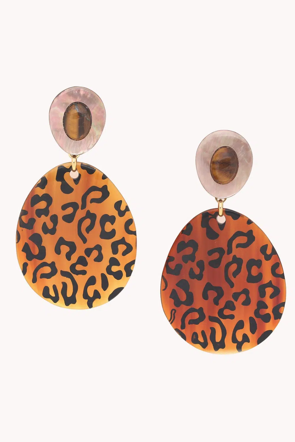 Nature Bijoux Jaguar Clip Earrings with Pendant