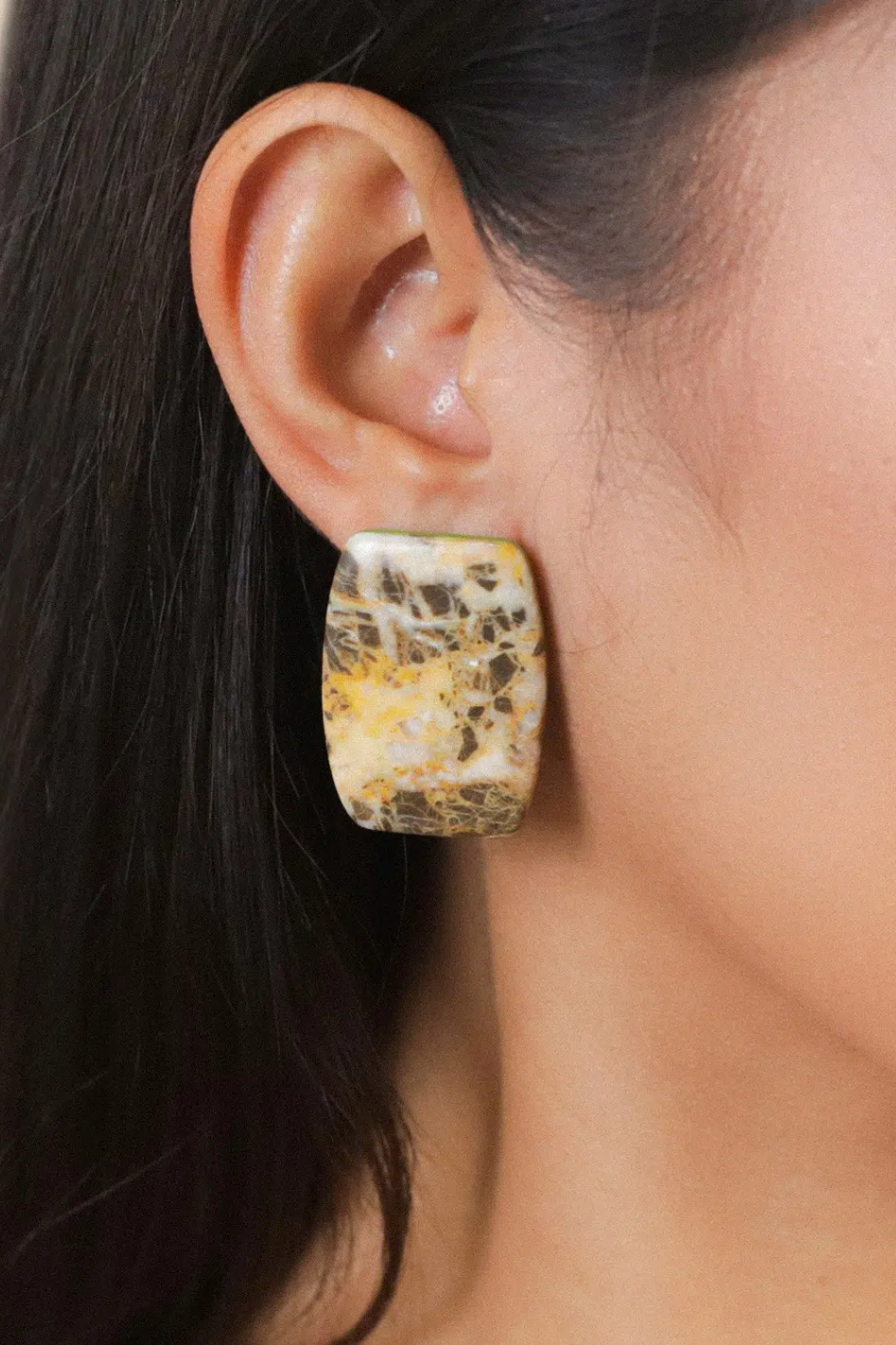 Nature Bijoux Komodo Rectangular Clip Earrings