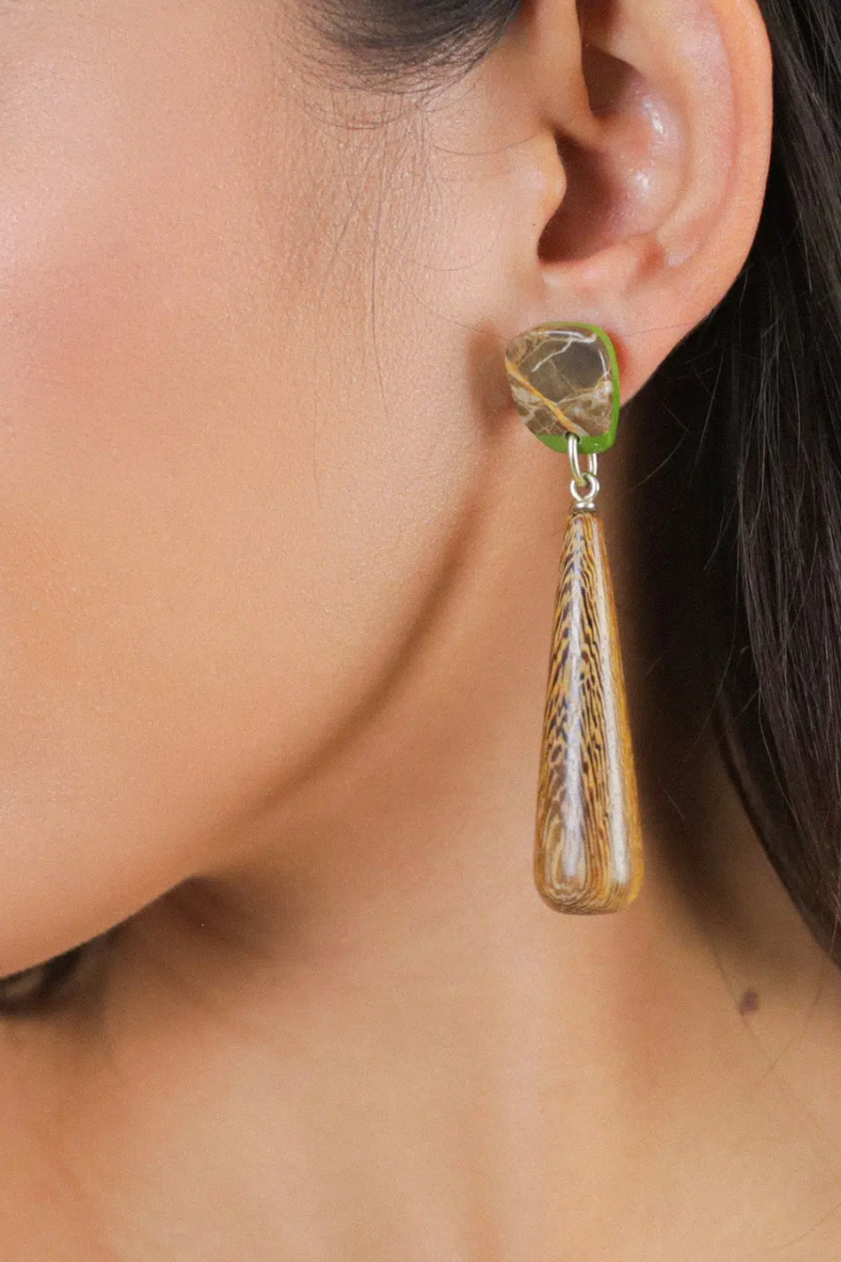 Nature Bijoux Komodo Post Earrings with Robles Drop