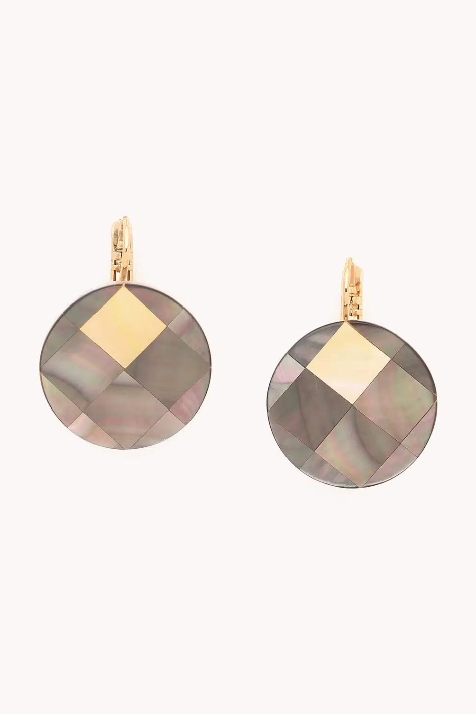 Nature Bijoux San Lazzaro Black Lip Round French Hook Earrings