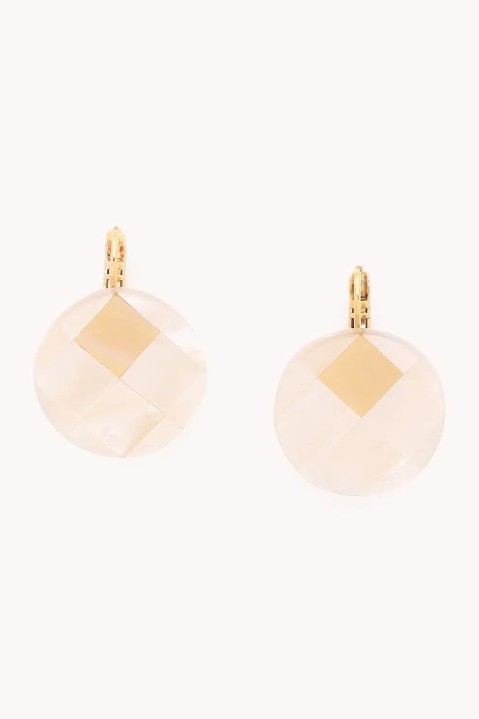 Nature Bijoux San Lazzaro Round White Mother of Pearl French Earrings