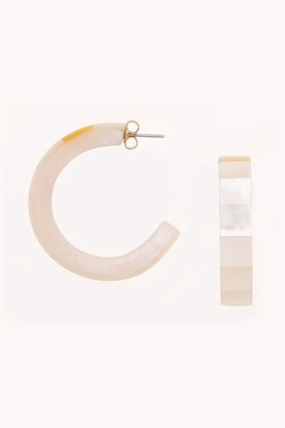 Nature Bijoux San Lazzaro White Mother of Pearl Creoles