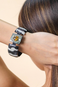 Nature Bijoux Articulated Bracelet with Button Lock | Zebra Collection