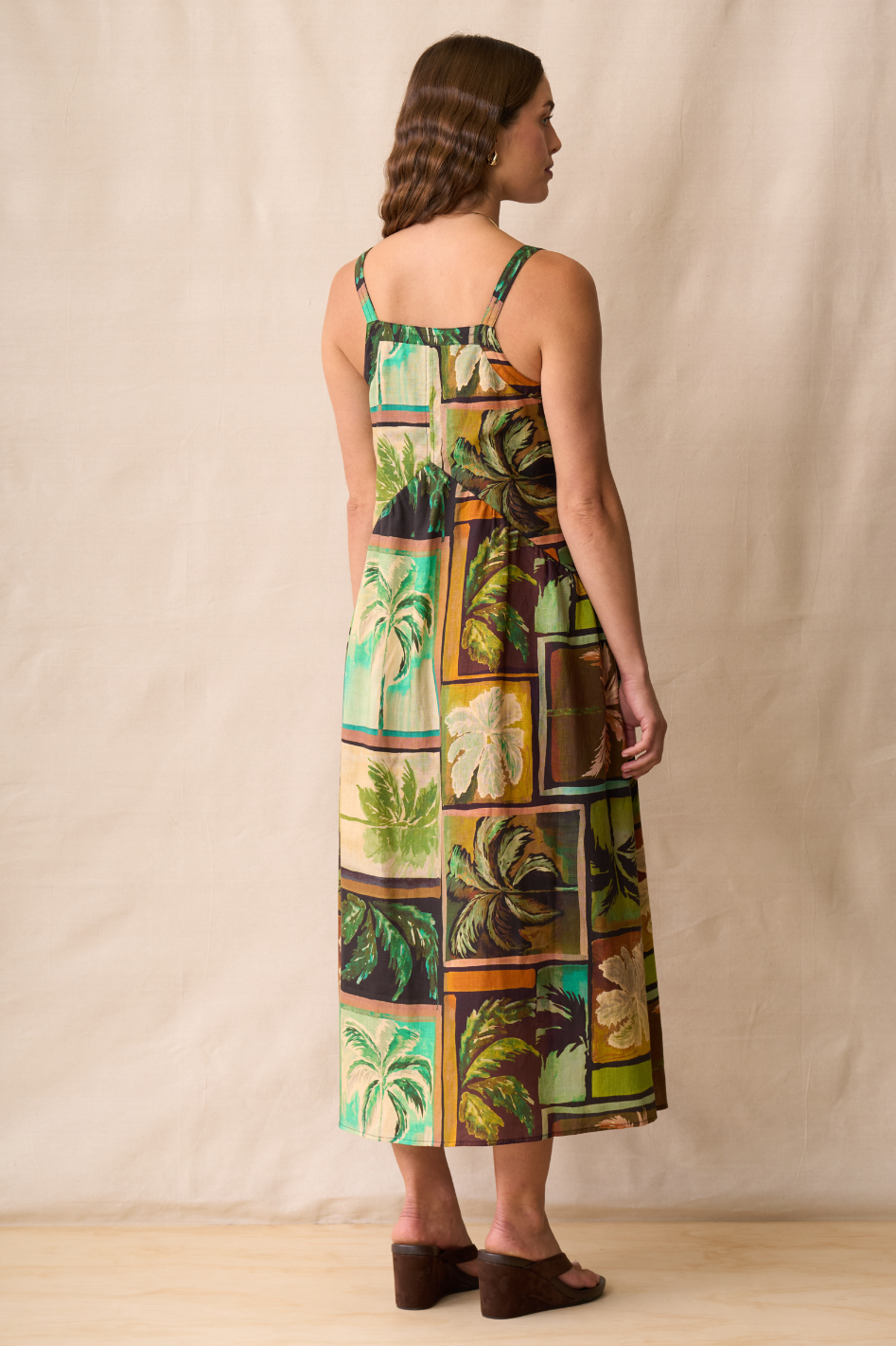 Neris Ramona Sunfrock in Sunset Palms Print