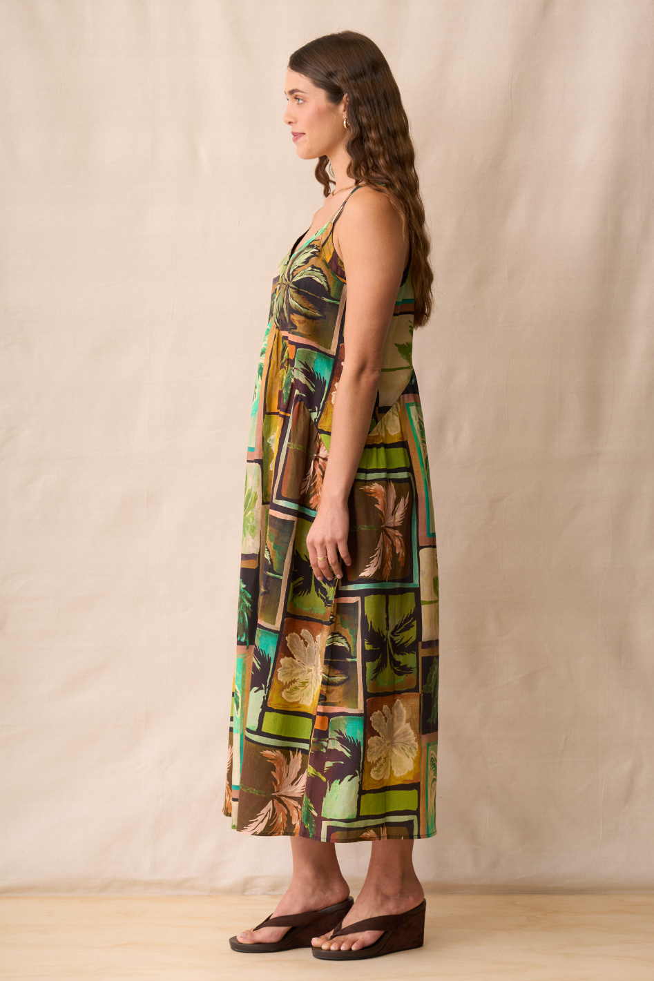 Neris Ramona Sunfrock in Sunset Palms Print