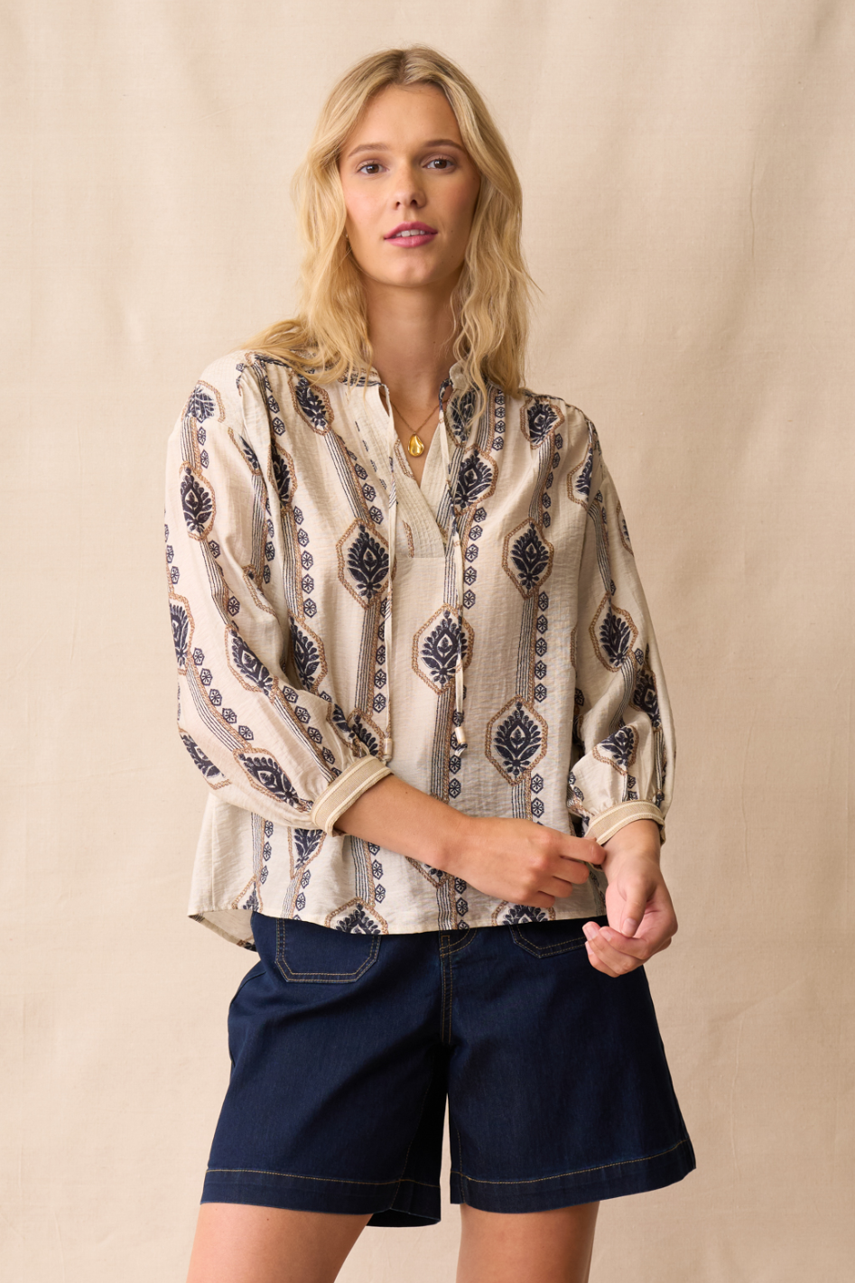 Neris Reine Top in Boho Print