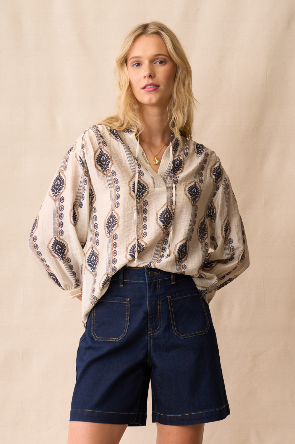 Neris Reine Top in Boho Print