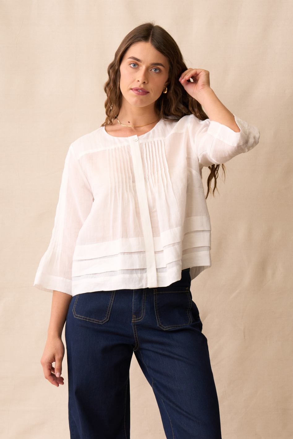 Neris Rumi Blouse in White