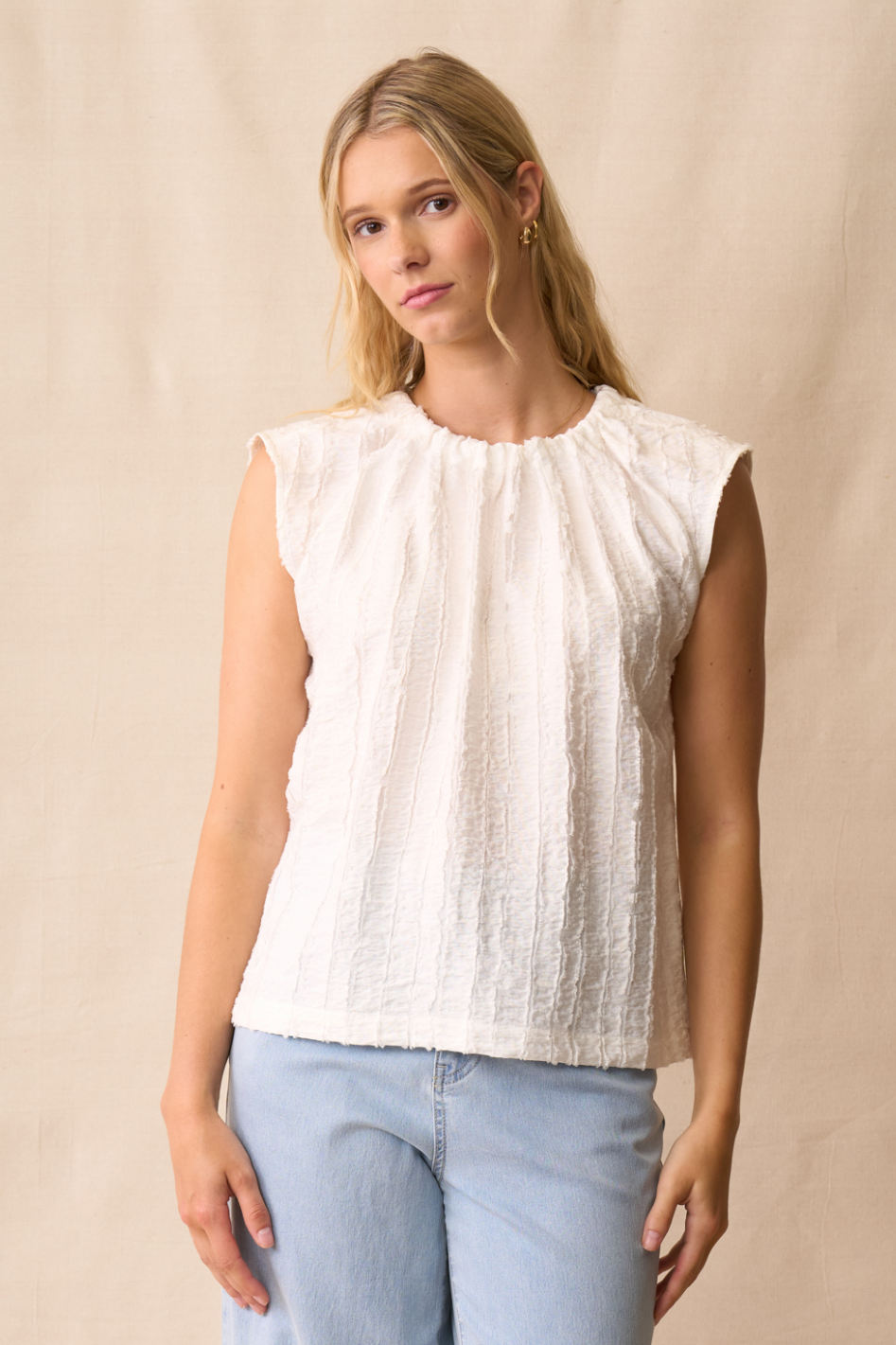 Neris Tie Back Top in White