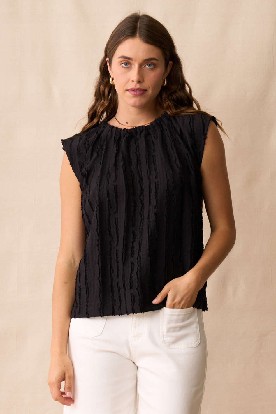 Neris Tie Back Top in Jett