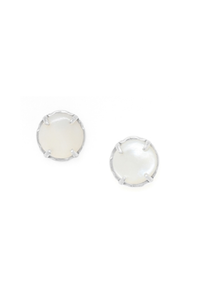 Ori Tao Bloom White Mother of Pearl Stud Earrings (Silvered)