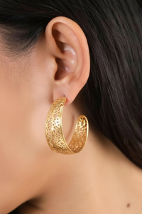 Ori Tao Coralia XL Golden Creoles Earrings