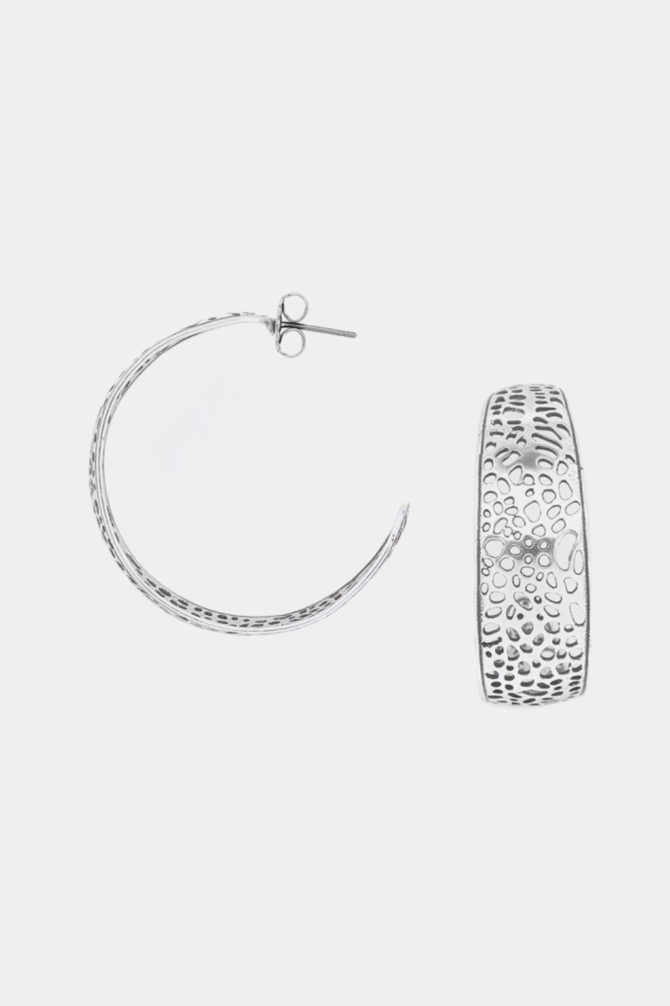 Ori Tao Coralia XL Silvered Creoles Earrings