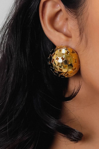 Ori Tao Half Ball Clip Earrings | Gold | Disco Collection