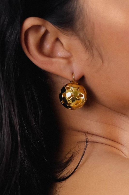 Ori Tao Half Ball French Hook Earrings | Gold | Disco Collection
