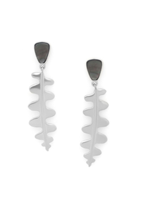 Ori Tao Epiphyl Silvered Post Earrings with Black Lip Top