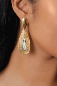 Ori Tao Post Earrings with Drop Top | Gold | Miyako Collection