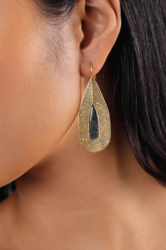 Ori Tao Large French Hook Drop Earrings | Gold | Miyako Collection