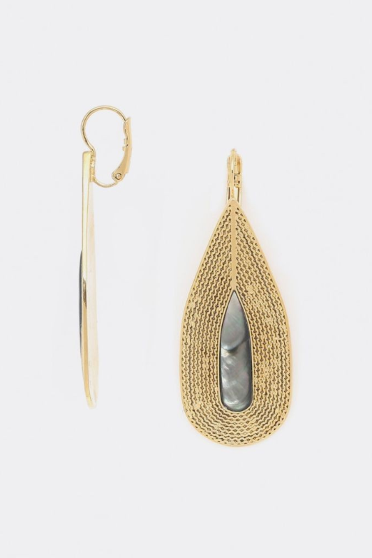 Ori Tao Large French Hook Drop Earrings | Gold | Miyako Collection