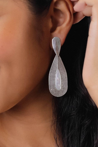 Ori Tao Post Earrings with Drop Top | Silver | Miyako Collection