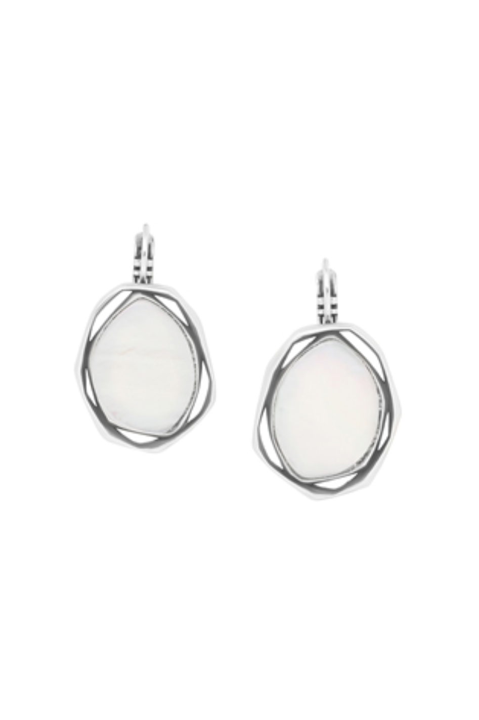 Ori Tao Reflet Silvered French Hook Earrings with White Mother of Pearl
